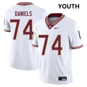 Youth Jonathan Daniels White FSU Seminoles #74 2025 Jersey 117293-749