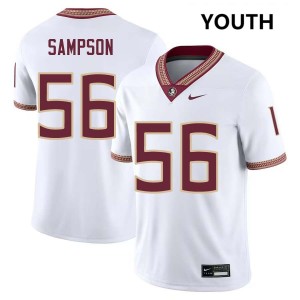 Youth KJ Sampson White FSU Seminoles #56 High School Jerseys 371940-570