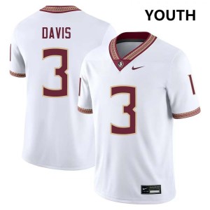 Youth Kam Davis White FSU #3 Player Jerseys 972091-600