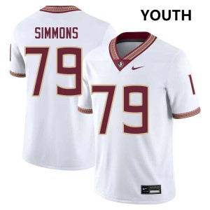 Youth Lucas Simmons White Florida State #79 2025 Jerseys 196958-523