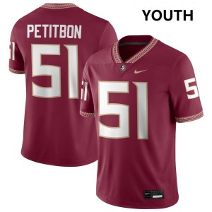Youth Luke Petitbon Garnet FSU #51 University Jersey 855803-791