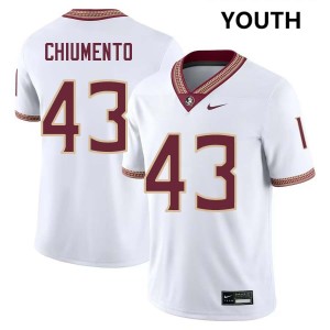 Youth Mac Chiumento White Seminoles #43 University Jersey 821356-169