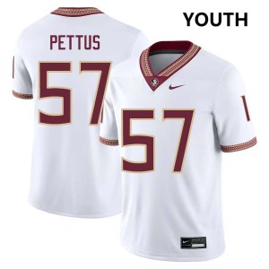 Youth Micah Pettus White Florida State #57 Game Jersey 429392-950