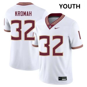 Youth Ousmane Kromah White FSU Seminoles #32 2025 Jersey 666514-618