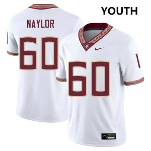 Youth Peyton Naylor White Seminoles #60 High School Jerseys 868185-441