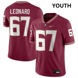 Youth Richie Leonard IV Garnet Florida State Seminoles #67 Player Jerseys 461176-918