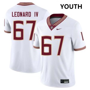 Youth Richie Leonard IV White Florida State Seminoles #67 Stitched Jerseys 277415-522