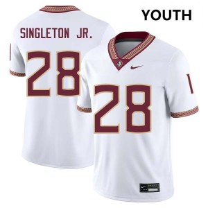 Youth Samuel Singleton Jr. White Seminoles #28 Replica Jersey 405078-446