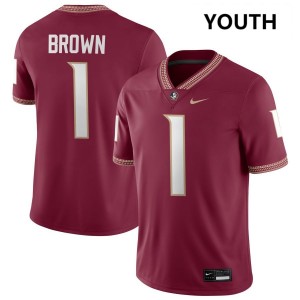 Youth Shyheim Brown Garnet FSU Seminoles #1 2025 Jerseys 919114-810