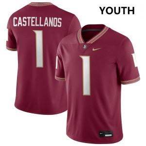 Youth Tommy Castellanos Garnet FSU #1 Official Jerseys 733040-275